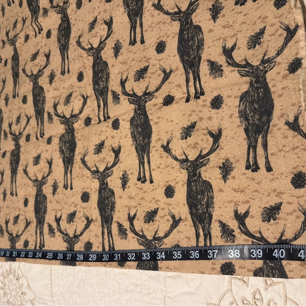 🦌 Black Deer Silhouettes on Light Brown – Prewashed 42x70” 🧵 - Picture 4 of 4